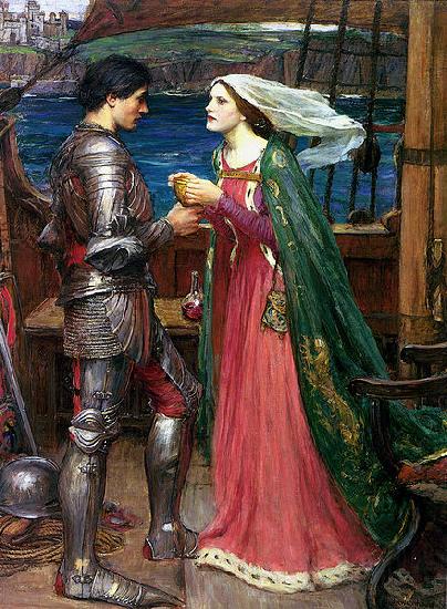 John William Waterhouse Tristan and Isolde with the Potion Spain oil painting art